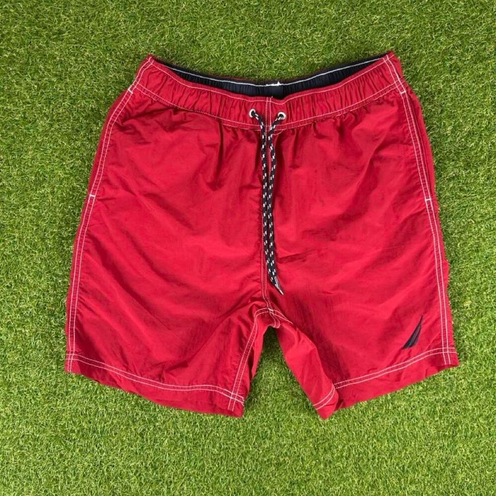 Nautica Men's Red Swim-briefs-shorts